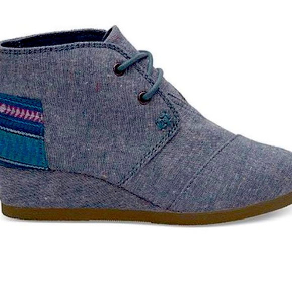 TOMS Denim Wedged Boots - Picture 1 of 2